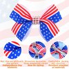 4th Of July Hair Bow Clips America Flag Girl Bow Clip Independence Day Bow Alligator Clips Diamond BowHairpins Patriotic Parade Clothing Hair Decoration for Women And Girls