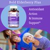 Bold Botanica Elderberry Plus - 65x Concentrated Black Elderberry Extract with Zinc & Vitamin C for Daily Immune Support & Seasonal Wellness - Non-GMO, 30 Vegan Capsules