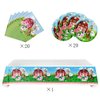 Farm Animal Party Tableware Set, Farmhouse 20 Plates and 20 Napkins and Tablecloth 71 '' x 42 '', Farm Animal Themed Party Decoration Supplies