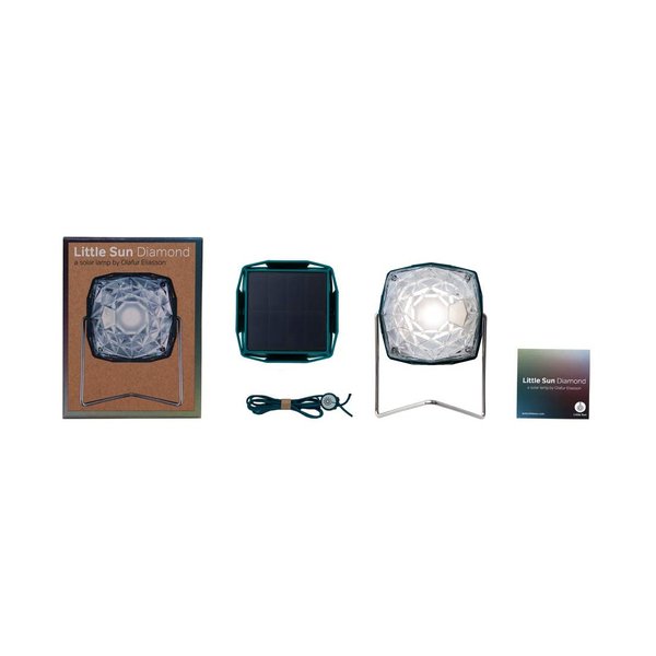 Little Sun Diamond, Solar Powered Desk Lamp | Mini Desk Light with Stand, Rechargeable Lamps for Home Cordless | Portable Led Lamp for Outside Patio and Indoor