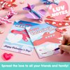 JOYIN 28 Valentines Day Foam Airplanes Greeting Cards with Valentine’s Punchline for Kids School Classroom Exchange Prizes Gift Supplies, Planes Party Favor