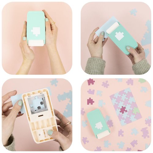 Craftelier - Multi-Material Puzzle Paper Punch Pieces for Decorating Scrapbooking and Craft Projects | Suitable for Different Materials | Puzzle Piece Size 2,5 x 2,5 cm