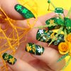 10 Sheets St. Patrick's Day Nail Art Stickers 3D Self-Adhesive Nail Decals and 12 Grids Shamrock Glitter Nail Sequins Holographic Nail Sequins for St. Patrick's Day Decoration