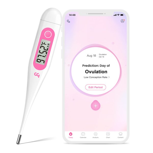 Digital Basal Thermometer, Accurate Baby Thermometer for Fever, 1/100th Degree High-Precision Oral Thermometer for Pregnancy & Natural Family Plan