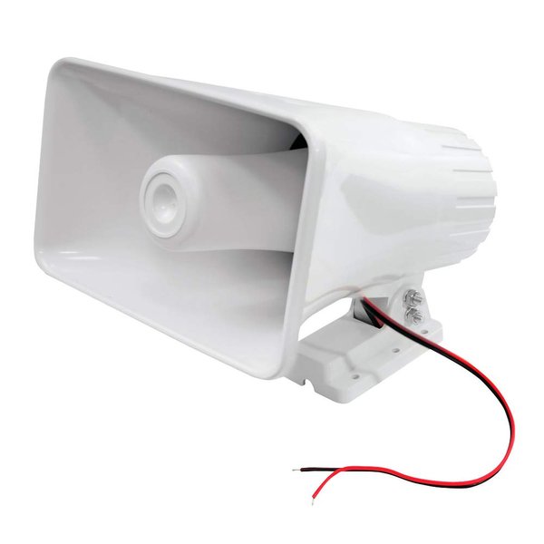 Pyle Indoor/Outdoor PA Horn Speaker - 8” Portable PA Speaker with 8 Ohms Impedance & 65 Watts Peak Power - Mounting Bracket & Hardware Included PHSP5, White