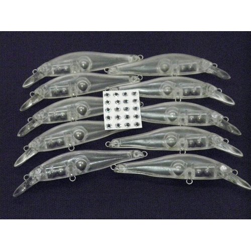 wLure 10 Blank Unpainted Minnow Crankbait Topwater Lipless Jerkbait Fishing Lures V3 (UPM431P10)