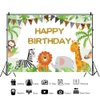 ZJRBJB 7x5ft Safari Happy Birthday Party Backdrop Jungle Animals Theme Birthday Banner Wild One Zoo Animals Party Decorations Background for Baby Shower Newborn 1st Girl Boy Party Supplies