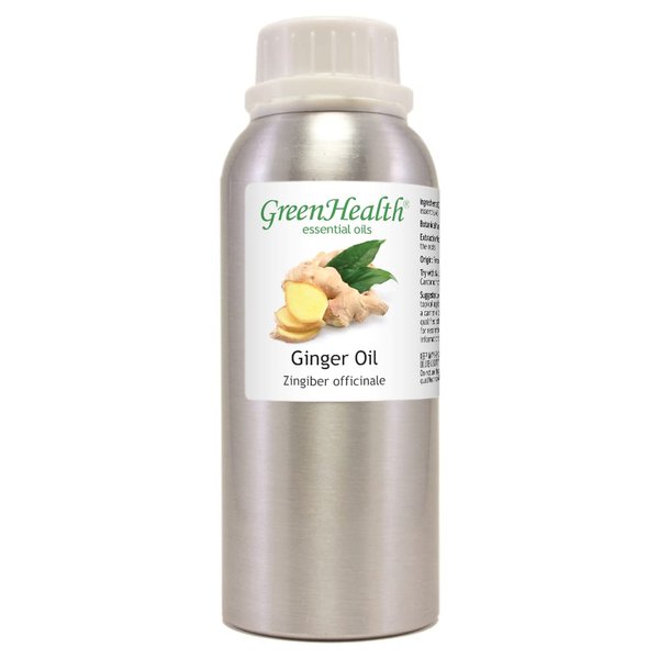 Ginger Essential Oil – 8 fl oz (237 ml) Aluminum Bottle w/Plug Cap – 100% Pure Essential Oil – GreenHealth