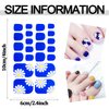 SILPECWEE 40 Sheets Toe Nail Stickers Full Nail Wraps for Women Solid Color Flower Toenail Polish Strips Nail Polish Stickers Self Adhesive Manicure Stickers for Toes with 1pc Nail File