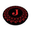 Cell Phone Pop Up Holder,Cute Red Rose Floral Letter J Black PopSockets PopGrip: Swappable Grip for Phones & Tablets