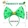 JEAIRTS St. Patrick's Headbands Light Up Bow Hair Band Green Shamrock Headpiece Irish Holiday Hair Accessories for Women