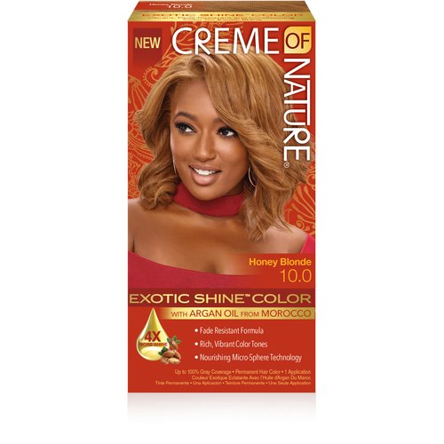 Creme of Nature Exotic Shine Hair Color With Argan Oil from Morocco, 10.0 Honey Blonde, 1 Application