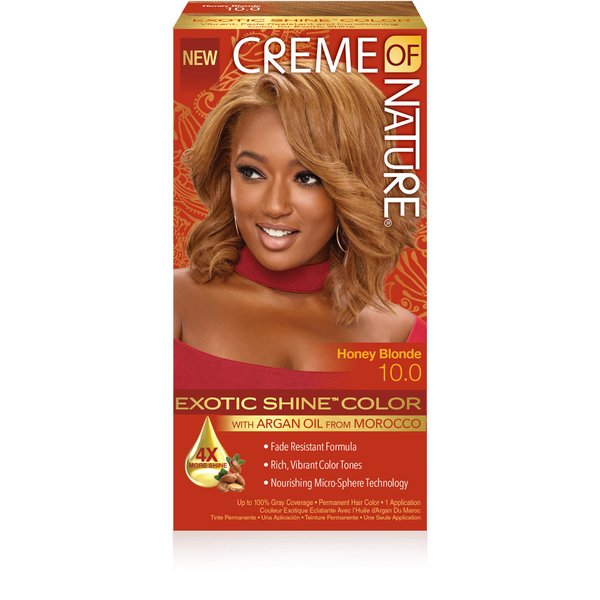 Creme of Nature Exotic Shine Hair Color With Argan Oil from Morocco, 10.0 Honey Blonde, 1 Application