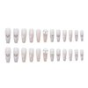Valentines White Long Press On Nails French Pearl 3D Peach Heart Bowknot Coffin Fake Nails 24 Pcs