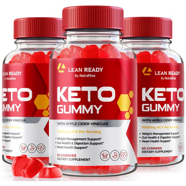 (3 Pack) Lean Ready Keto Gummies, Lean Ready Keto Gummy Advanced Formula, Lean Ready Keto ACV Apple Cider Vinegar 1000MG, All-Natural Keto Support, Keto + ACV, Keto Vitamin Reviews (180 Gummies)