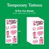Big Dot of Happiness Rodeo Cowgirl Temporary Tattoos for Kids and Adults, Giddy Up Birthday Party Favors, Bachelorette Favor Kit, Let's Go Girls Decorations, Pink Western Party Supplies, 12 Sheets