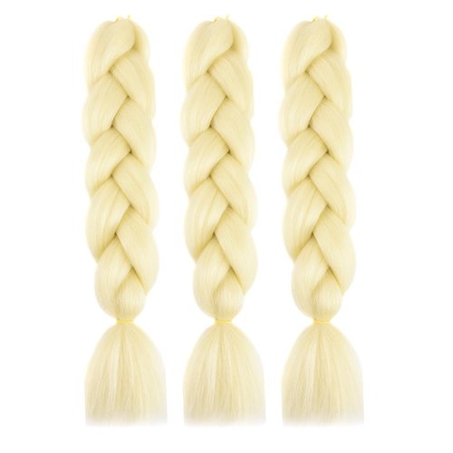 BALINGHAIR Braiding Hair Extensions Beige Kanekalon Braids Hair Hot Water Setting (613#-3Packs)