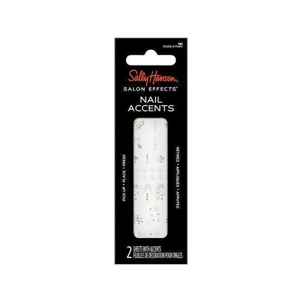 Sally Hansen Salon Effects Nail Accents, Bubbly & Pearls, Nail Art Decals, Easy to Use, No Commitment, Use On Nail Polish or Bare Nails, Mix and Match Styles