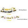 3 Packs Construction Happy Birthday Banner and Vehicle Truck Garland, Construction Party Supplies Decoration Set for Birthday Party, Baby Show