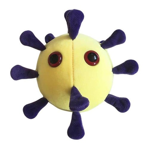 GIANTmicrobes MERS Plush - Soft Plush Features The Signature Spike Proteins of The Virus, Great Gift for Scientists, Educators and Healthcare Workers, Includes a Card with Factual Information