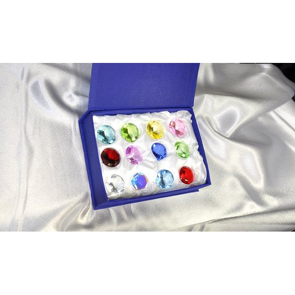 Gift Box Set 12 Beautiful Birthstones Paperweight Glass Diamond 30mm Crystal Art