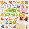 Konsait 96 PCS Easter Temporary Tattoos for Kids, Pre-cut Fake Tattoos Easter Tattoos Hot Silver Stamping Kid Tattoos Temporary Eggs Bunny Tattoos Easter Basket Stuffers Prizes for Kids Adult