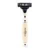 Edwin Jagger S81M587BAMZ Imitation Ivory & Nickel Classic Shaving Set with Pure Badger Shaving Brush, Mach 3 Razor and Shaving Bowl for Shaving Cream or Soap for Men