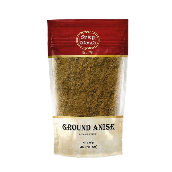 Spicy World Ground Anise Powder 7 Ounce - Anise Seeds Ground, Pure & Natural, Great for baking, cooking, and even tea