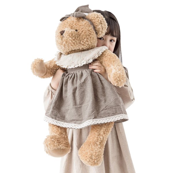 Oitscute Big Baby Teddy Bear with Cloth Cute Stuffed Animal Soft Plush Toy 25" (Black&Brown)