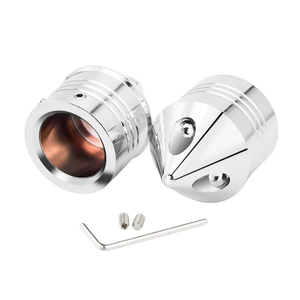 Benlari Chrome Front Axle Nut Covers Spike Axle Caps Compatible for Harley Touring Softail Sportster Dyna Street Glide Road King Iron 883 2002-2024