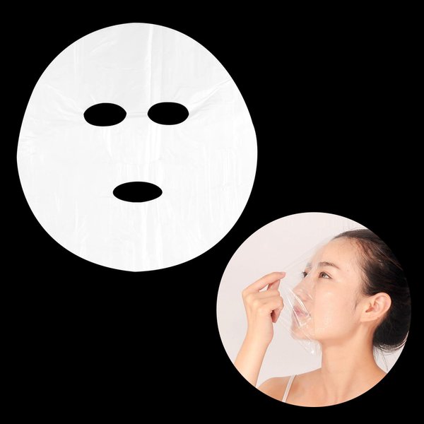 ZHUOMINGJIA 500 Sheet Facial Plastic Mask,Disposable Transparent Face Masks,Transparent Moisturizing Face Mask,For Reduce Moisture Loss, Increase Facial Heat And Open Pores
