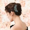 Sankuwen Women Rhinestone Inlaid Flower Hair Comb Hairpin Barrette Accessory,Also Perfect Mother's Day Gifts for Mom (Blue)