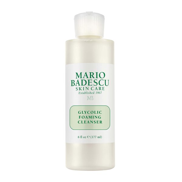 Mario Badescu Glycolic Foaming Cleanser for All Skin Types| Exfoliating Face Wash with Glycolic Acid & Aloe Vera| Visibly Evens Skin Tone & Texture | 6 Fl Oz (Pack of 1)