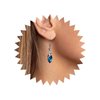 Aneneiceera Bohemia Sapphire Drop Earrings Blue Crystal Dangle Hook Earrings Long Cz Blue Rhinestone Earrings Bridal Sapphire Earrings Jewelry for Women and Teen Girls Gifts