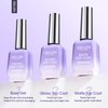 Gellen Gel Top Coat - 18ml 3pc Gel Base and Top Coat Matte & Glossy Top Coat for Gel Nail Polish,No Wipe Clear Gel Top Coat Gel Base Coat Nail Polish Soak Off UV Lamp Gel Polish Set for Starter