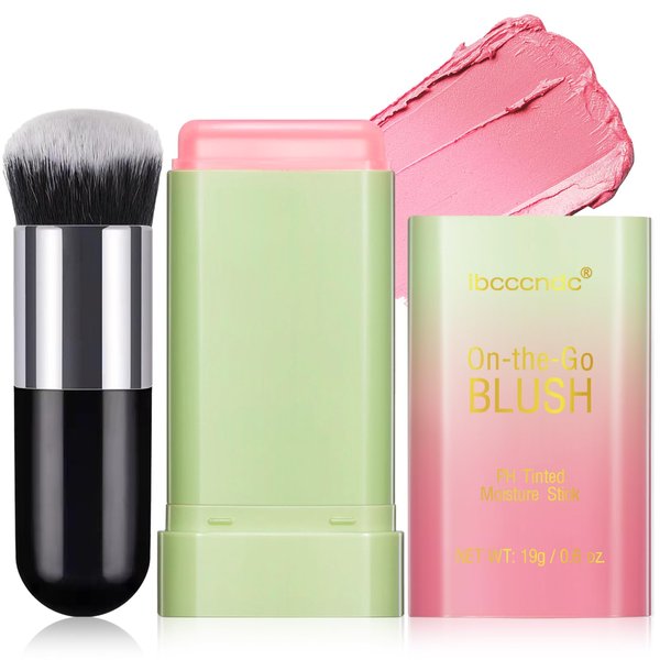 HOSAILY Color Changing Cream Blush Stick for Cheeks, Multi-Use Makeup Blush Wand for Face Eyes Lips, Matte Finish Natural Glow Blendable PH Tinted Moisturizing Magic Blusher Stick (#2 Hot Red)