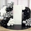Funhot Black and Silver Balloons Set, 60PCS Black Silver Party Balloon, 12Inch Matt Black Latex Balloons Metallic Silver Confetti Balloons for Birthday Engagement Wedding Graduation Party Decoration