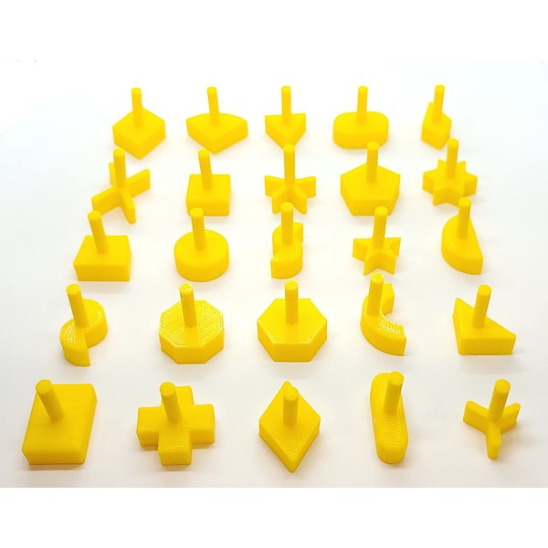 Perfection Board Game Complete Set of 25 Replacement Pieces Parts Shapes Pegs