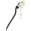 Exquisite Wood Hair Stick Hairpin White and Green Flowers Updo Hair Comb Retro Tassel Pendant Accessories Chinese Hair Chopsticks MGPFERD