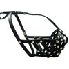 Secure Leather Mesh Basket Dog Muzzle #14 Black - Boxer, English Bulldog (Circumference 13", Snout Length 3")