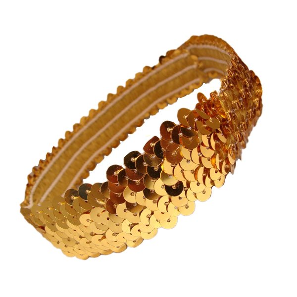 Kenz Laurenz Sequin Headbands Elastic Stretchy Headband for Girls Kids Women Flapper Roaring 20s Great Gatsby 1920s Hair Band Cute Princess Head Bands (Gold)