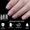 LuckForever 600pc Short Square Gel x Nail Tips Clear Fake Nail XS Soft Gel Nail Tips Full Cover False Nail Extra Short Gel x Square Nail Tips for Gel X Acrylic Nails Extension Press on Nail Making