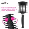 KareCo Oval Vent Brush, Dual Natural Boar Bristles And Soft Nylon Ball Tipped Pins, Vented, Ergonomic Grip