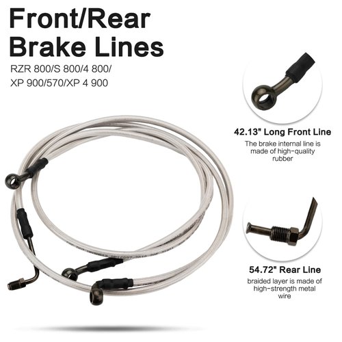 SMOTRCC RZR 800 Extended Front/Rear Brake Lines Compatible with Polaris RZR 800/S 800/4 800/XP 900/570/XP 4 900,RZR Accessories