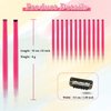 BARSDAR Hot Pink Hair Extensions Clip in - 22 Inch 12 PCs Party Highlights Colored Clip in Hair Extensions Straight Synthetic Clip in Hairpieces for Women Halloween Christmas Costume - Hot Pink