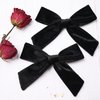 CEELGON 2PCS 5" Big Velvet Bows Black Toddler Hair Clips Hair Bows Accessories For Little Girl Pigtail Bows