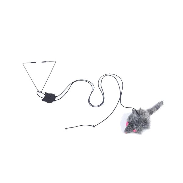 LIYONGHE Cat Toys Mouse Accessories Door Hanging Cat Toy, Retractable Cats Catching Mouse Toy Funny Hanging Bungee Cat Toy, Interactive Cat Teaser Toy for Indoor Kitten Play Chase Exercise