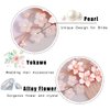 Yokawe Bridal Wedding Hair Comb Rose Gold Crystal Bride Side Combs Flower and Pearl Hair Accessories for Women and Girls