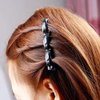 5 Pcs Black Double Layers Twist Band Plait Hair Clips Front Hair Clips Hairpin Fashion Braider Hair Tools Hair Styling Accessories for Women and Girls