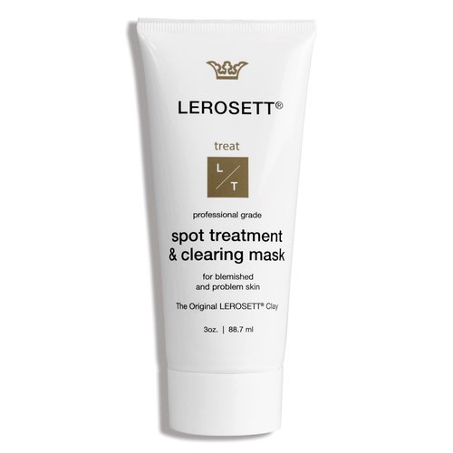 LEROSETT Spot Treatment & Clay Mask - Swedish Facial Clay for Acne, Oily & Congested Skin, Blemishes, Blackheads, Pimples, Ingrown Hairs, Tighten Pores. Fast-Drying. Natural. Vegan. 650+ Uses 3oz